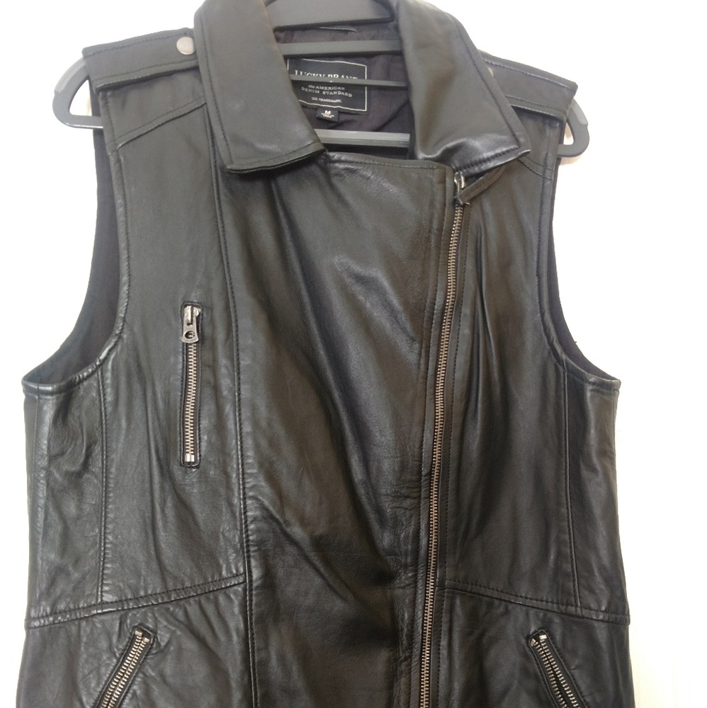 Black leather vest